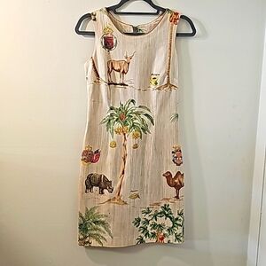 TAPP NEW YORK women's sheth dress. Forest animals. Custom art. Size smal…